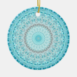 Ornamento De Cerâmica Elegante Sky Blue Crystal Mandala