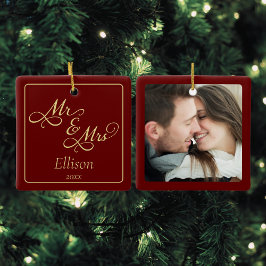 Ornamento De Cerâmica Elegante Sr. e Sra.