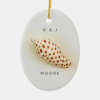Ornamento De Cerâmica Elegante Tropical Junonia Florida Beach Shell Name
