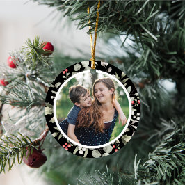 Ornamento De Cerâmica Elegante Winter Greenery Wreath 1 Foto