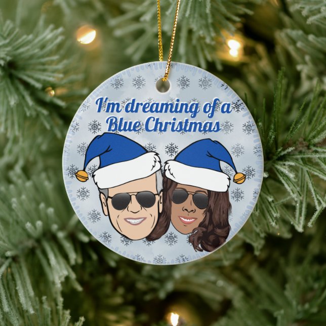 Ornamento De Cerâmica Eleição De Biden Harris Texto Não Vinculado De Nat (Árvore)