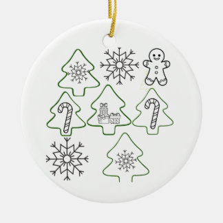 Ornamento De Cerâmica Elementos de Natal contorno