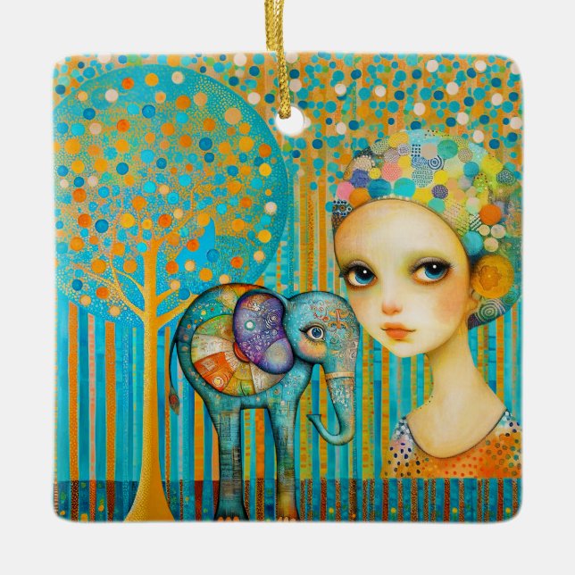 Ornamento De Cerâmica Elephant Charm (Frente)