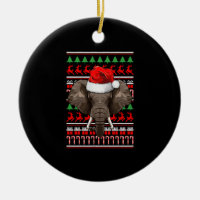 Elephant Santa Hat Cute Animal Feio Xmas