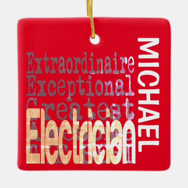 Ornamento De Cerâmica Eletricidade Extraordinária PERSONALIZADA (Frente)