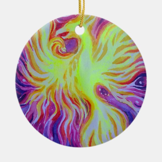 Ornamento De Cerâmica Elevação de uma Phoenix (Frente)