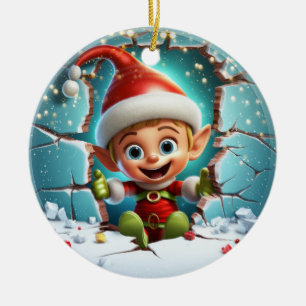 Ornamento De Cerâmica Elf 3D bonito