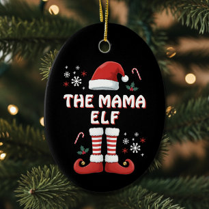 Ornamento De Cerâmica Elf Boots Santa Claus Hat Black Christmas