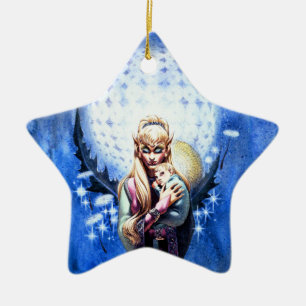 Ornamento De Cerâmica Elf Madonna