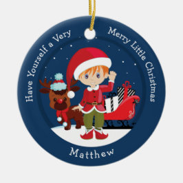 Ornamento De Cerâmica Elf Red Hair Boy