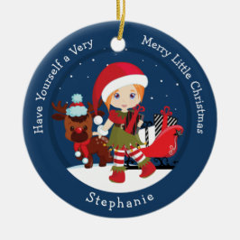 Ornamento De Cerâmica Elf Red Hair Girl