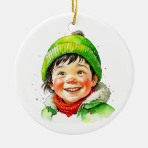 Ornamento De Cerâmica Elfo de Natal Antigo Personalizado