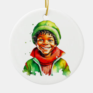 Ornamento De Cerâmica Elfo de Natal Antigo Personalizado