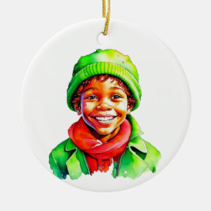 Ornamento De Cerâmica Elfo de Natal Antigo Personalizado