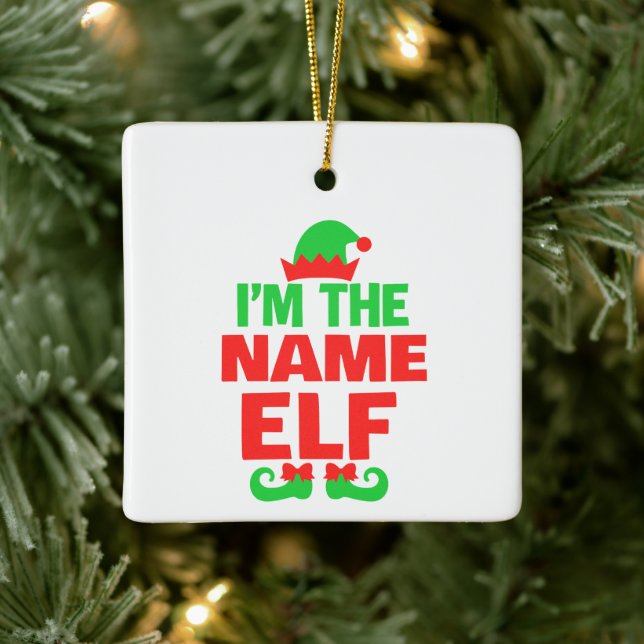Ornamento De Cerâmica Elfo de Natal Personalizado (Árvore)