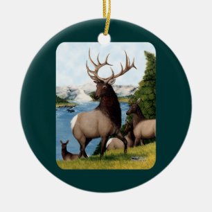 Ornamento De Cerâmica Elk Wapiti