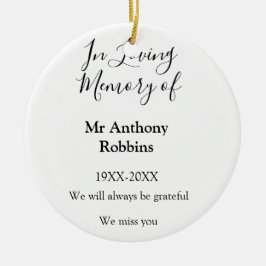 Ornamento De Cerâmica Em Adorar a memória do nome da memória funerária