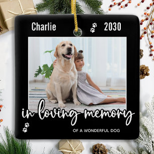 Ornamento De Cerâmica Em Memória Adorável, Foto De Pet Perde Memorial