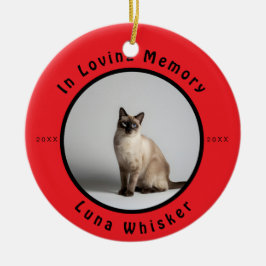 Ornamento De Cerâmica Em Memória Afetuosa Memorial de Foto de Gato