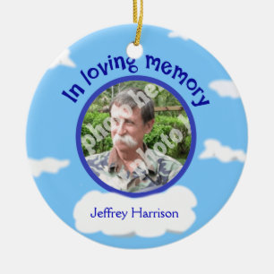 Ornamento De Cerâmica Em memória Loving memorial personalizado do céu