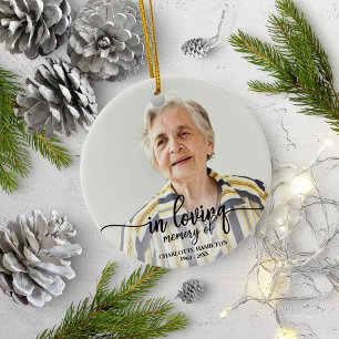 Ornamento De Cerâmica Em Memória Querida Foto Personalizada Memorial