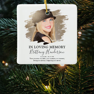 Ornamento De Cerâmica Em Memória Querida   Memorial de Natal com Foto