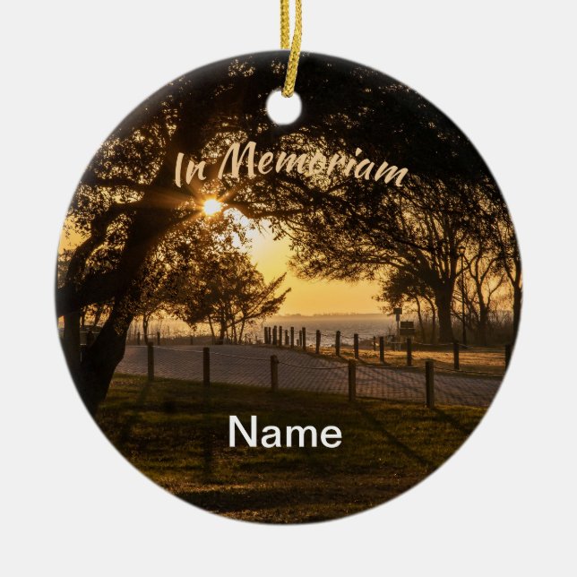 Ornamento De Cerâmica Em Memoriam Sunset (Frente)