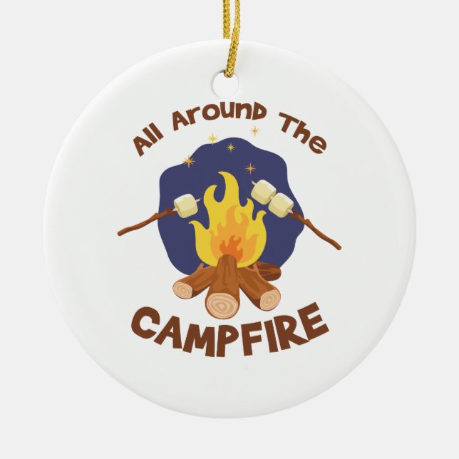 Ornamento De Cerâmica Em Torno Da Campfire (Frente)