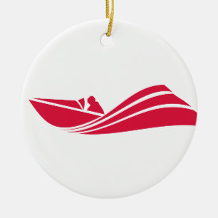 Ornamento De Cerâmica Embarcação De Velocidade Vermelha Crimson