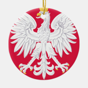 Ornamento De Cerâmica Emblem polonês - Polônia Shield - Polska Herb Pols