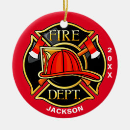 Ornamento de Cerâmica Emblem Vermelha por Incêndio