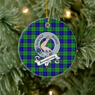 Ornamento De Cerâmica Emblema Clan Armstrong Xadrez Tartan