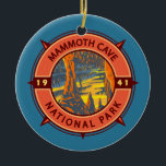 Ornamento De Cerâmica Emblema do Parque Nacional das Cavernas de Mammoth<br><div class="desc">Vetor de Caverna de Mamute trabalho de arte design. O parque fica no centro-oeste do Kentucky,  englobando porções da Caverna Mammoth,  o sistema de cavernas mais longo conhecido do mundo.</div>