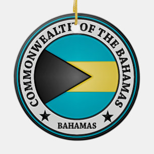Ornamento De Cerâmica Emblema redondo de Bahamas
