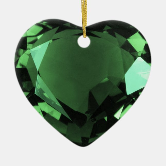 Ornamento De Cerâmica Emerald Heart (Frente)