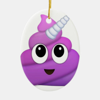 Ornamento De Cerâmica Emoji bonito do tombadilho do unicórnio