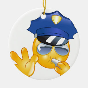 Ornamento De Cerâmica emoji da polícia