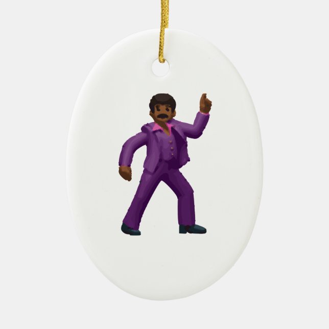 Ornamento De Cerâmica Emoji Dancing Man (Frente)