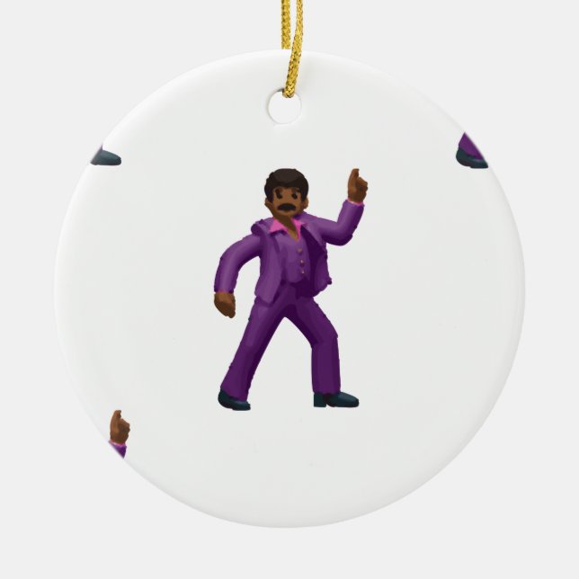 Ornamento De Cerâmica Emoji Dancing Man (Frente)