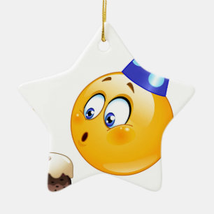 Ornamento De Cerâmica emoji de aniversário