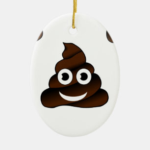 Ornamento De Cerâmica emoji de cocô engraçado
