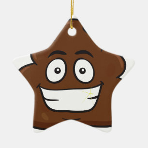 Ornamento De Cerâmica emoji de cocô engraçado