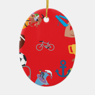 Ornamento De Cerâmica emoji desportivo
