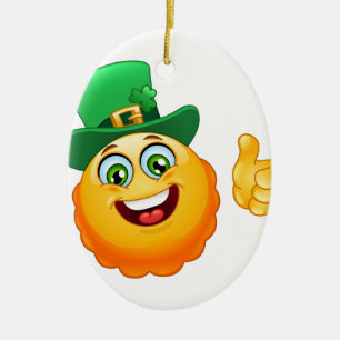 Ornamento De Cerâmica emoji do leprechaun