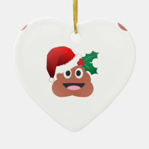 Ornamento De Cerâmica emoji do tombadilho de Papai Noel