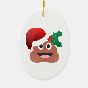Ornamento De Cerâmica emoji do tombadilho de Papai Noel