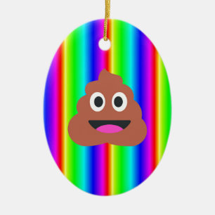 Ornamento De Cerâmica emoji do tombadilho do arco-íris