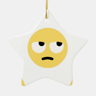 Ornamento De Cerâmica emoji eye roll
