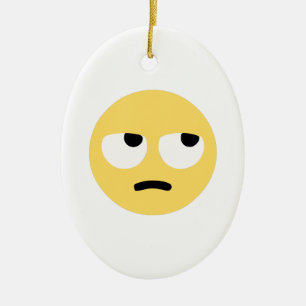 Ornamento De Cerâmica emoji eye roll