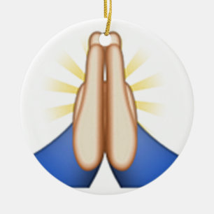 Ornamento De Cerâmica emoji praying
